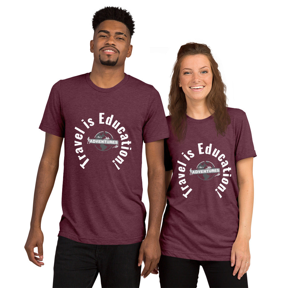 “Travel is Education” sleeve t-shirt