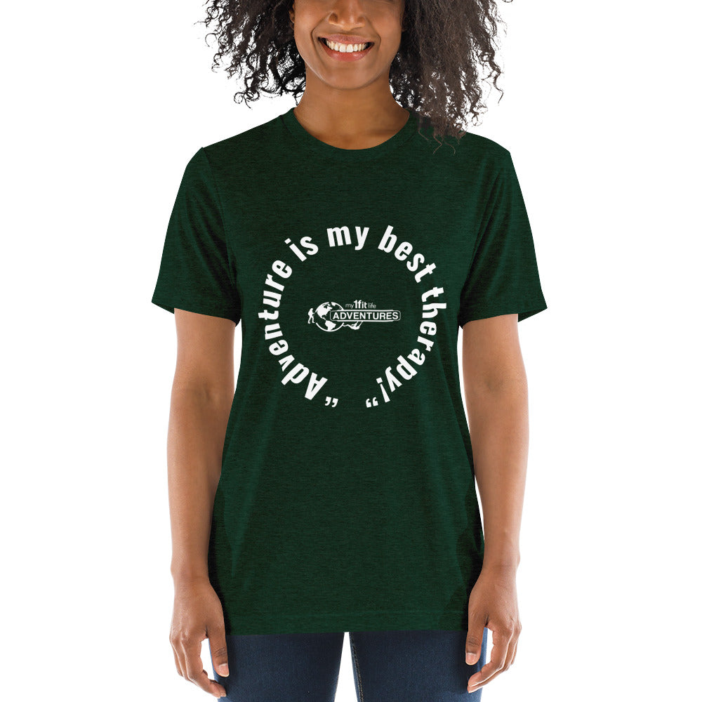 “Adventure is my best therapy!” Short sleeve t-shirt
