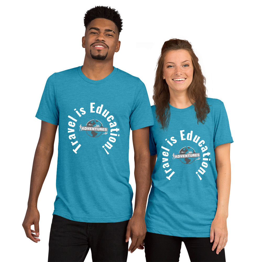 “Travel is Education” sleeve t-shirt