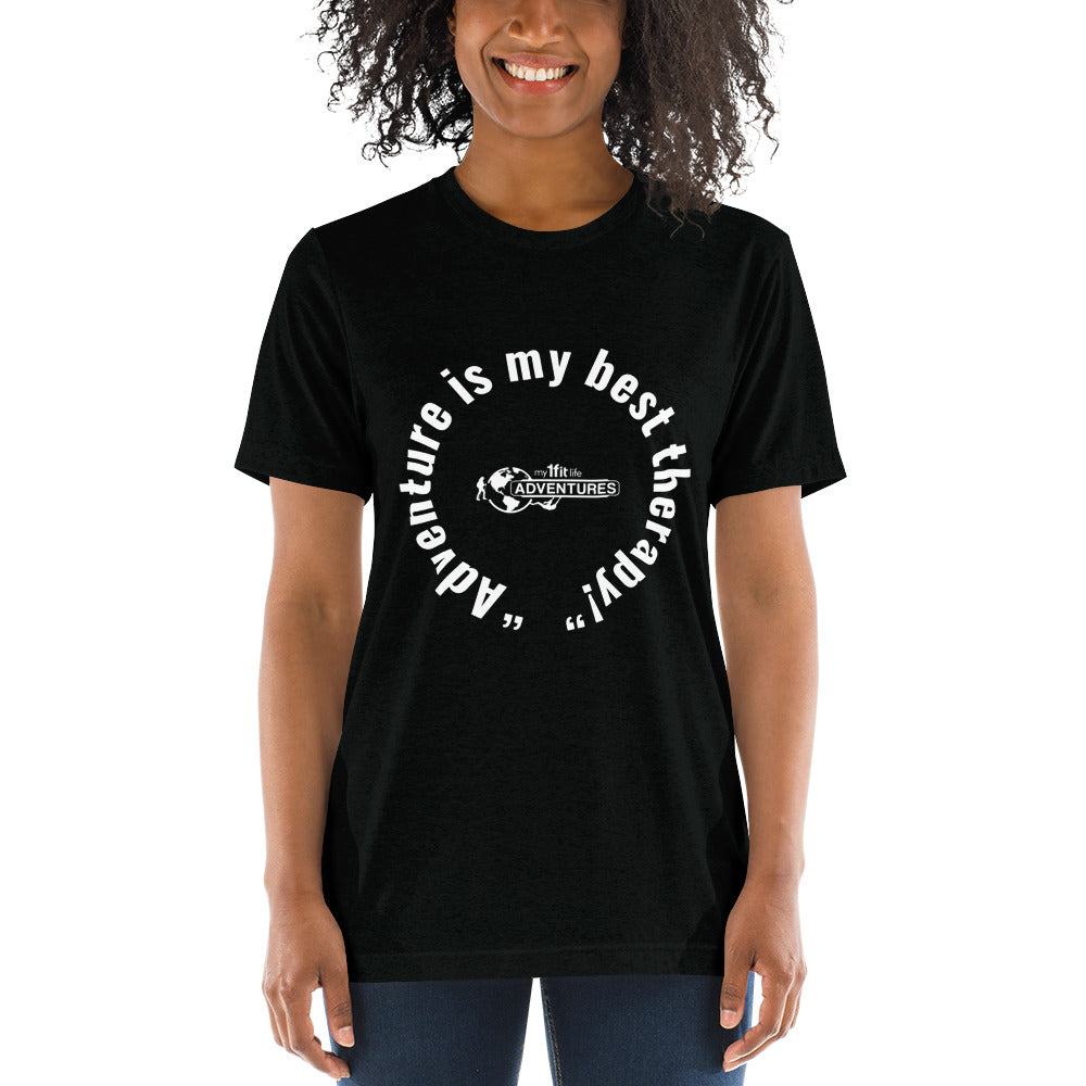 “Adventure is my best therapy!” Short sleeve t-shirt