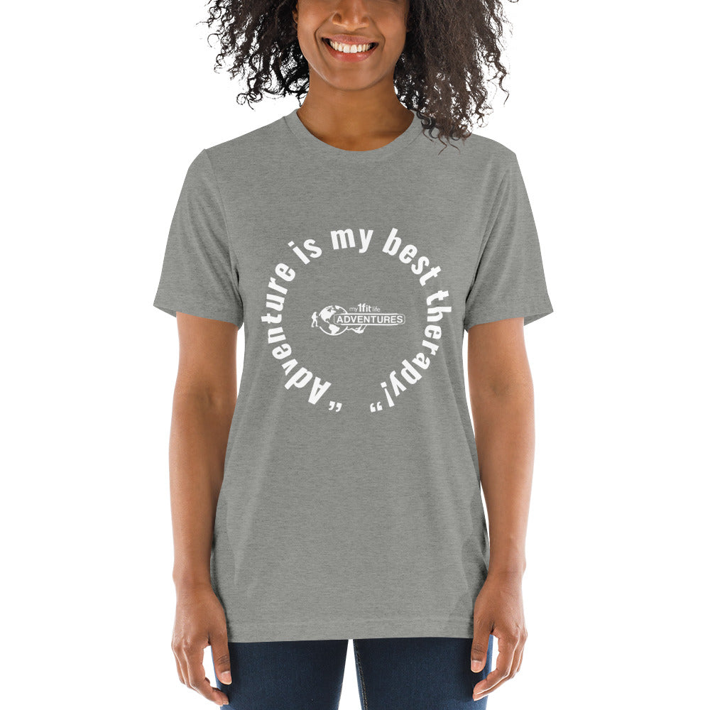 “Adventure is my best therapy!” Short sleeve t-shirt
