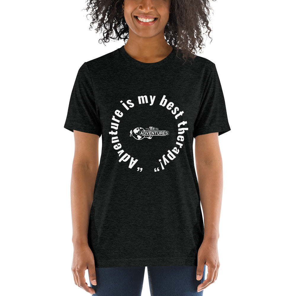 “Adventure is my best therapy!” Short sleeve t-shirt