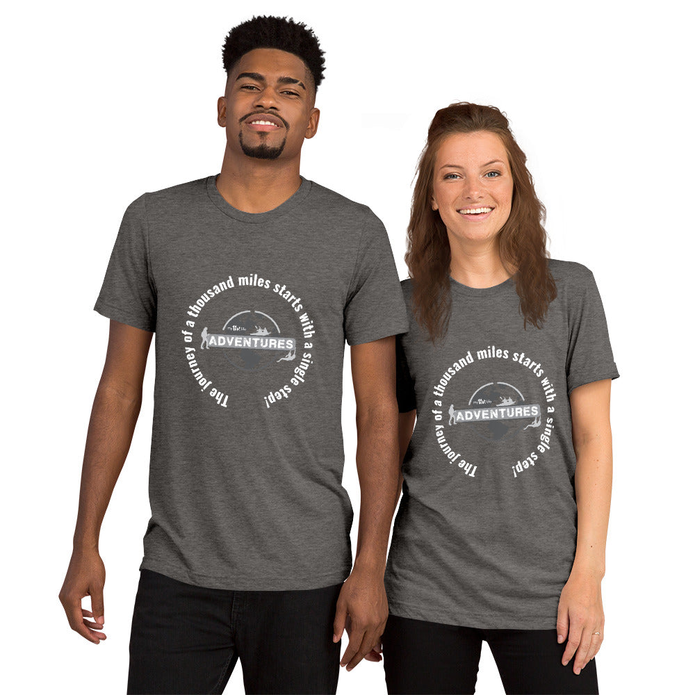 The journey of a thousand miles starts with a single step! sleeve t-shirt