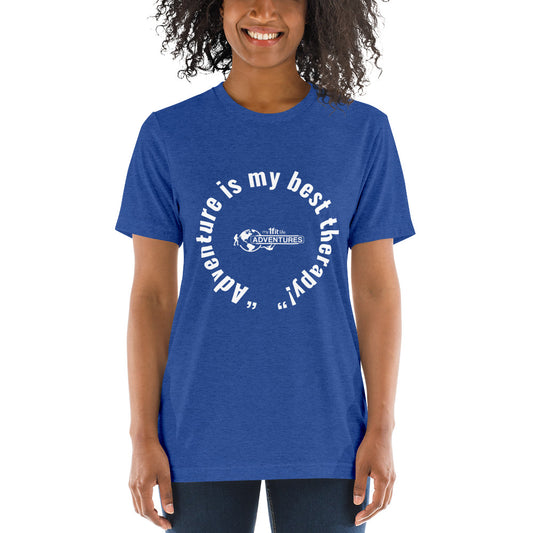 “Adventure is my best therapy!” Short sleeve t-shirt